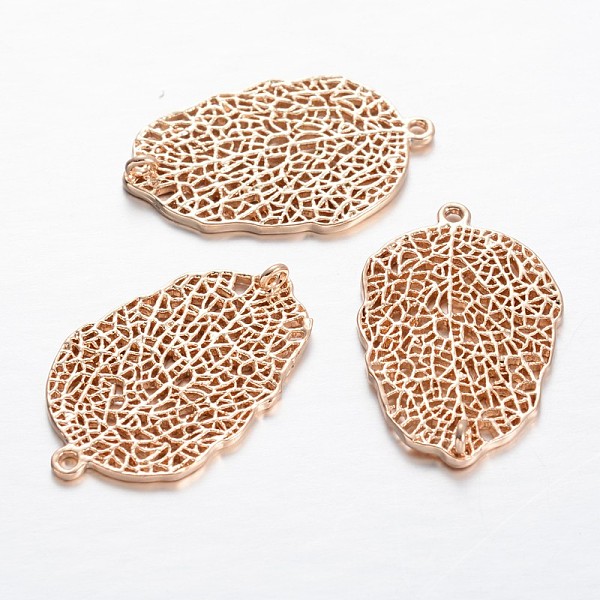 

PandaHall Hollow Leaf Light Gold Plating Brass Pendants, 29x18x1mm, Hole: 1mm Brass Leaf