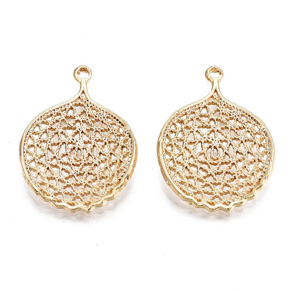 

PandaHall Brass Pendants, Nickel Free, Leaf, Real 18K Gold Plated, 29x21x3.5mm, Hole: 1.4mm Brass Leaf