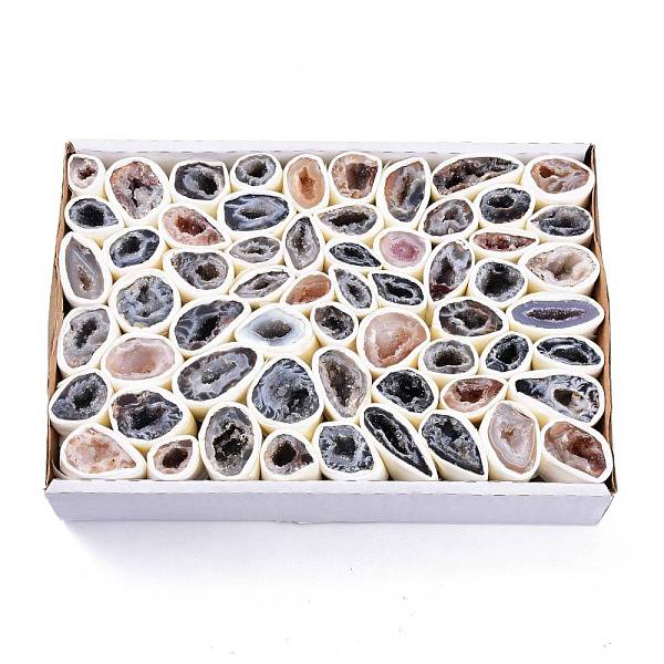 

PandaHall Natural Geode Agate Druzy Agate Display Decorations, Healing Crystals, Nuggets, 18~58x11~40x14~32mm Druzy Agate Nuggets