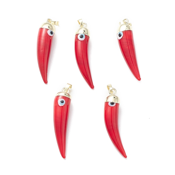 

PandaHall Handmade Evil Eye Lampwork Pendants, with Rack Plating Light Gold Tone Brass Findings, Long-Lasting Plated, Lead Free & Cadmium..., Red