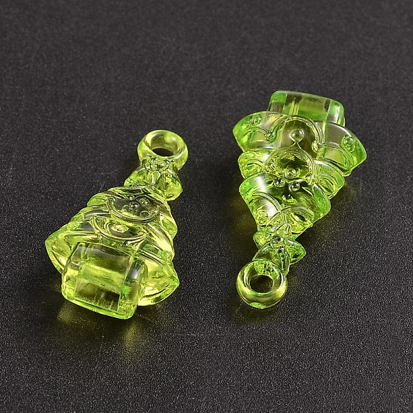 

PandaHall Transparent Acrylic Pendant, Christmas Tree, Green Yellow, 35x20x12mm, Hole: 3mm, about 210pcs/500g Acrylic Tree Green
