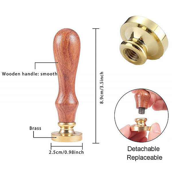 

PandaHall Wax Seal Stamp Set, Sealing Wax Stamp Solid Brass Head, Wood Handle Retro Brass Stamp Kit Removable, for Envelopes Invitations...