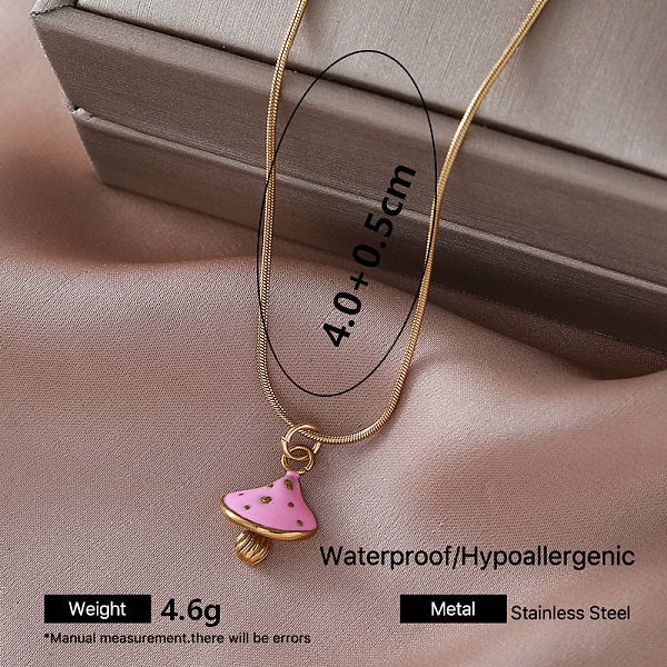Vintage 304 Stainless Steel Enamel Pendant Necklaces