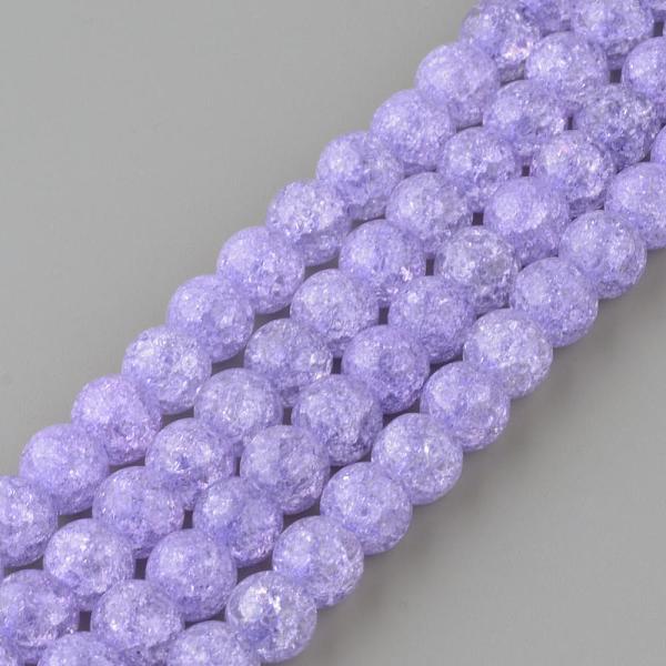 

PandaHall Synthetic Crackle Quartz Beads Strands, Round, Dyed, Lilac, 8mm, Hole: 1mm, about 50pcs/strand, 15.7 inch Crackle Quartz Round..., Purple