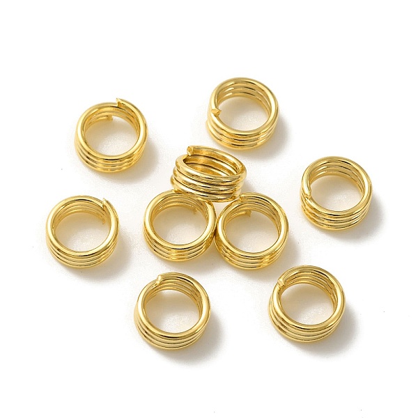 

PandaHall Brass Split Rings, Lead Free & Cadmium Free, Triple Loops Jump Rings, Real 24K Gold Plated, 21 Gauge, 6x3mm, Inner Diameter: 4.5mm...