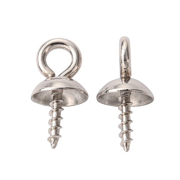 

PandaHall 304 Stainless Steel Screw Eye Pin Peg Bails, For Half Drilled Beads, Stainless Steel Color, 10x5mm, Hole: 2mm, Pin: 1.5mm 304...