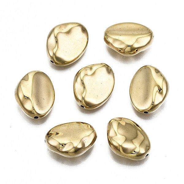 

PandaHall CCB Plastic Beads, Oval, Golden, 16.5x13x6mm, Hole: 1.2mm Plastic Oval