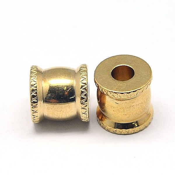 

PandaHall 201 Stainless Steel Beads, Ion Plating (IP), Column, Golden, 10x10mm, Hole: 4mm 201 Stainless Steel Column