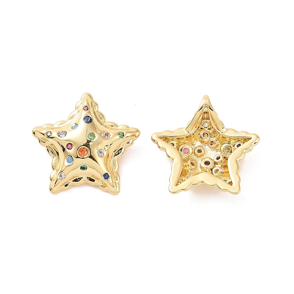 

PandaHall Star Brass Micro Pave Colorful Cubic Zirconia Charms, Cadmium Free & Nickel Free & Lead Free, Real 18K Gold Plated, 13x13.5x5.5mm...