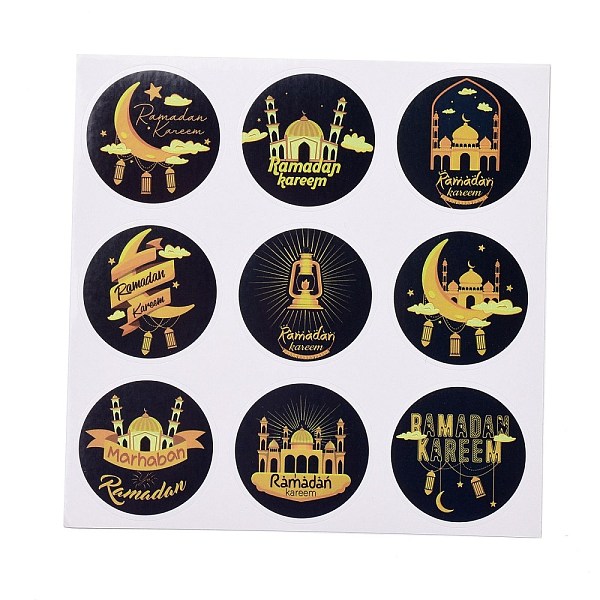 

PandaHall Lesser Bairam Theme Paper Stickers, Self Adhesive Round Sticker Labels, for Envelopes, Bubble Mailers and Bags, Castle Pattern...