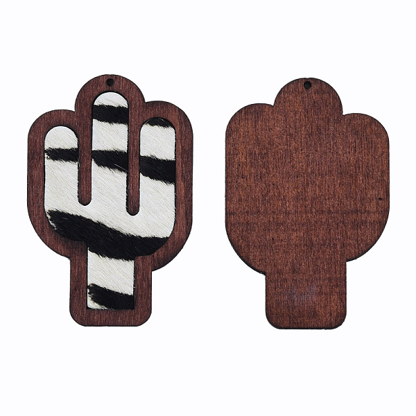 

PandaHall Eco-Friendly Cowhide Leather Big Pendants, Cactus, Floral White, 58x37.5x3mm, Hole: 1.4mm Leather Cactus