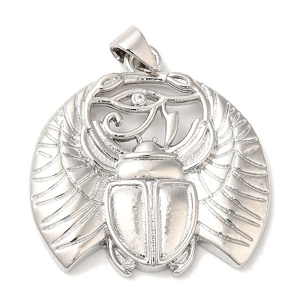 

PandaHall Brass with Cubic Zirconia Pendants, Long-Lasting Plated, Lead Free & Cadmium Free, Allomyrina Dichotoma, Platinum, 27x27x3mm, Hole..., Clear
