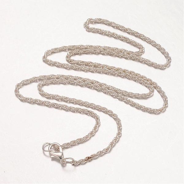 

PandaHall Iron Necklace Making, Rope Chain, with Alloy Lobster Clasp, Silver Color Plated, 24.8 inch Iron