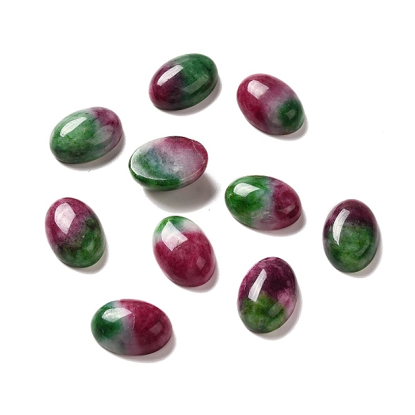 

PandaHall Dyed Natural Jade Cabochons, Two Tone, Oval, Old Rose & Green, 18.5x13x7mm Jade Oval Green