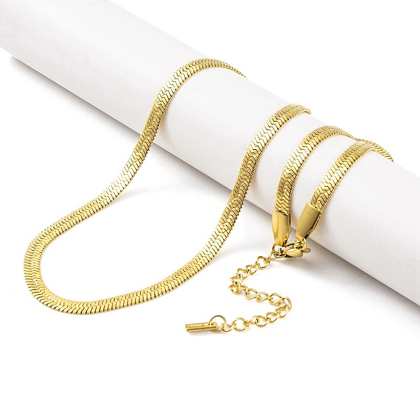 

PandaHall Ion Plating(IP) 304 Stainless Steel Snake Chain Necklaces for Women, Real 18K Gold Plated, 16.38 inch(41.6cm) 304 Stainless Steel