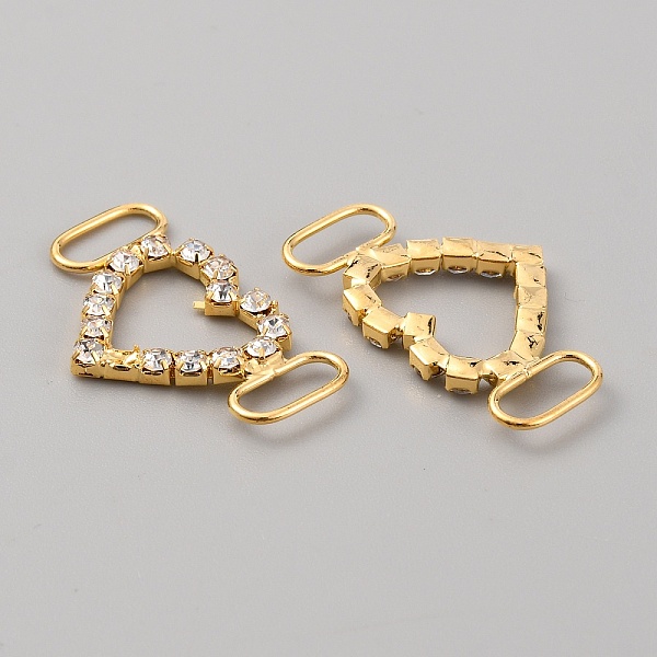 

PandaHall Brass Crystal Rhinestone Shoe Decoration, Shoe Buckles for DIY Loafer Shoes, Heart, Golden, 19x32.5x3mm, Hole: 10x4mm..., Clear