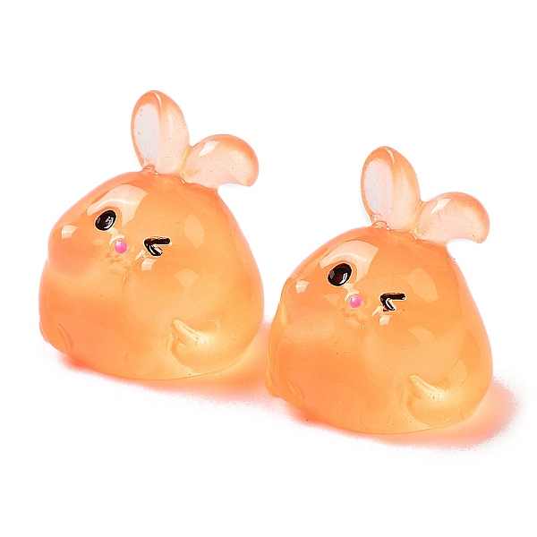 

PandaHall Luminous Resin Rabbit Ornament, Glow in the Dark Minifigure Cartoon Bunny Display Decoration, Light Salmon, 19.5x19x18mm Resin...