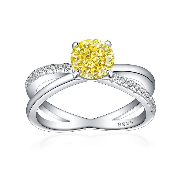 

PandaHall 925 Sterling Silver Micro Pave Cubic Zirconia Plain Band Rings, Real Platinum Plated, Flat Round, Yellow, US Size 7(17.3mm)...