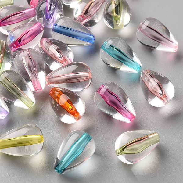 

PandaHall Transparent Acrylic Beads, Teardrop, Mixed Color, 14.5x9.5mm, Hole: 1.6mm, about 600pcs/500g Acrylic Teardrop Multicolor