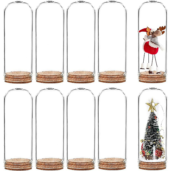 

PandaHall Glass Dome Cloche Cover, Bell Jar, with Cork Base, For Doll House Container, Dried Flower Display Decoration, Clear, 71.5x28mm...