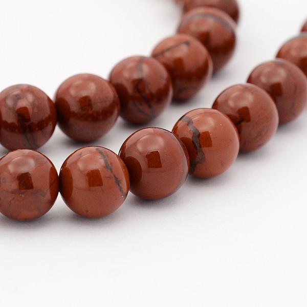 

PandaHall Natural Gemstone Round Bead Strands, 10mm, Hole: 1mm, about 37pcs/strand, 15.7 inch Red Jasper Round