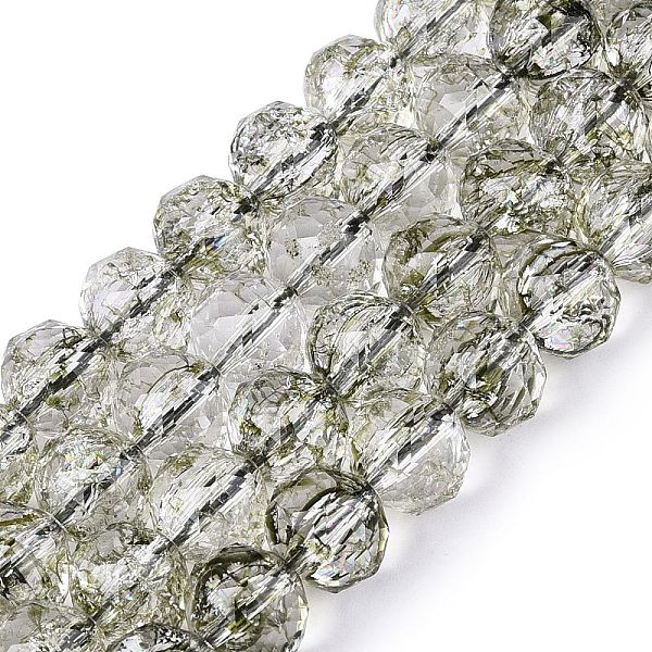 Brins de perles de verre transparentes craquelées
