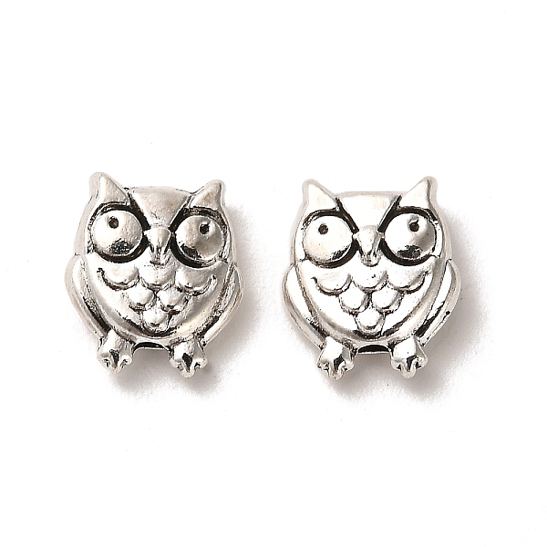 

PandaHall Tibetan Style Alloy Beads, Cadmium Free & Lead Free, Owl, Antique Silver, 11x9.5x4mm, Hole: 1.6mm, about 980pcs/1000g Alloy Owl