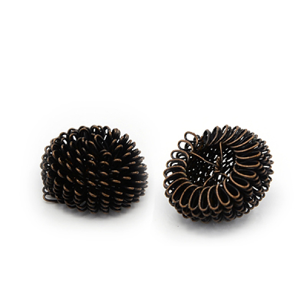 

PandaHall Iron Wire Beads, Half Round, Nickel Free, Red Copper, 18x11mm, Hole: 10mm Iron