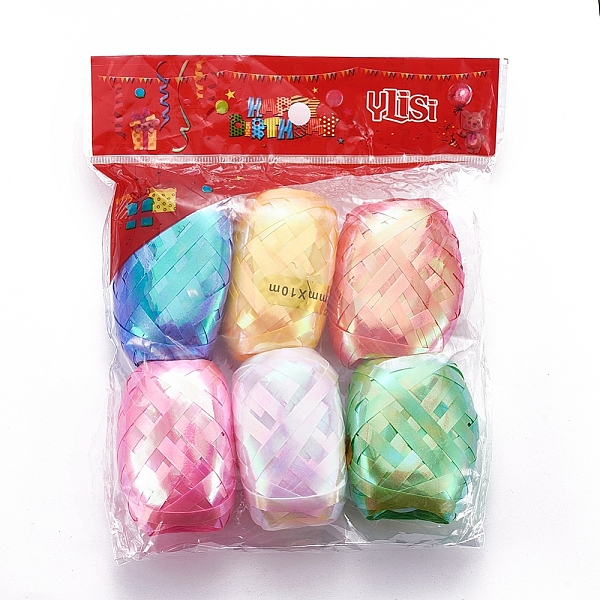 

PandaHall Plastic Balloons Ribbons, For Party Decoration, Mixed Color, 5mm, about 10m/roll, about 6rolls/bag Plastic Flat Multicolor