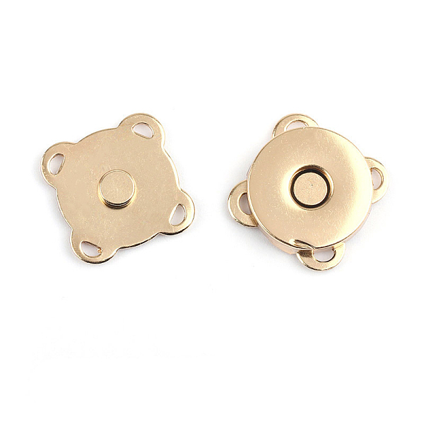 

PandaHall Zinc Alloy Purse Snap Clasps, Magnetic Clasps, Closure for Purse Handbag, Light Gold, 1.4x1.4x0.4cm Alloy