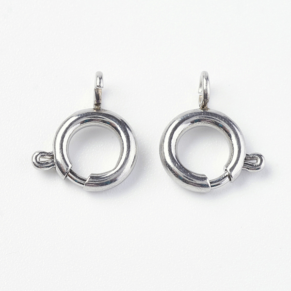 

PandaHall 304 Stainless Steel Smooth Surface Spring Ring Clasps, Stainless Steel Color, 14x14x2.5mm, Hole: 3mm 304 Stainless Steel