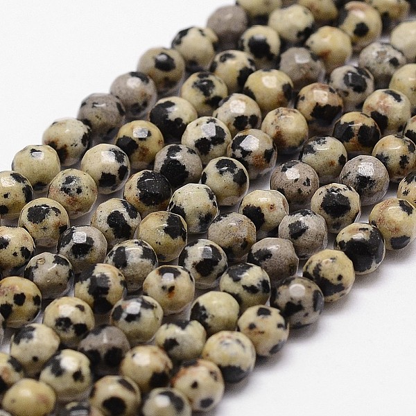 Chapelets de perles en jaspe dalmatien naturelle
