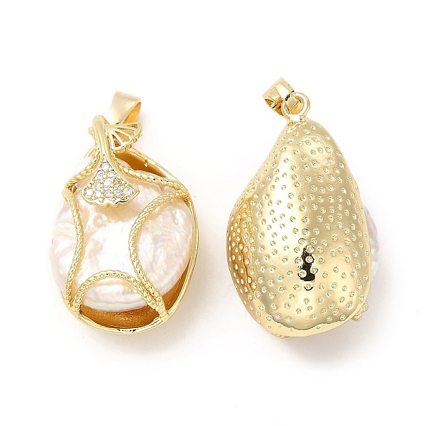 

PandaHall Brass Micro Pave Cubic Zirconia Pendants, with Pearl, Shell Shape Charm, Real 14K Gold Plated, 27x17x14mm, Hole: 7x3mm Brass+Cubic..., Clear