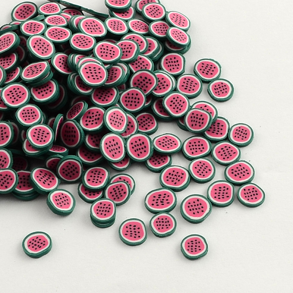 

PandaHall Handmade Polymer Clay Nail Art Decoration Accessories, Fruit, Cerise, 4~6x5~6x0.2~1mm Polymer Clay Fruit Red