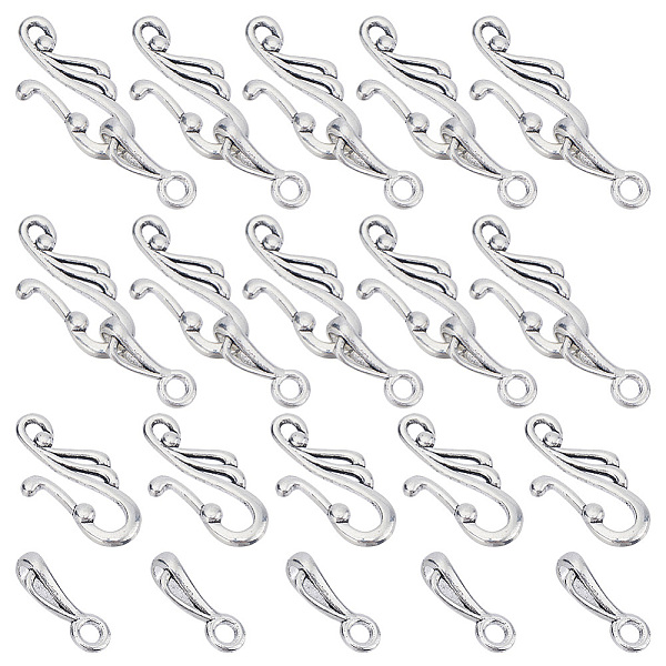

PandaHall SUNNYCLUE 70Pcs Tibetan Style Alloy Hook and Eye Clasps, Lead Free and Cadmium Free, Antique Silver, Toggle: 12mm wide, 25mm long...