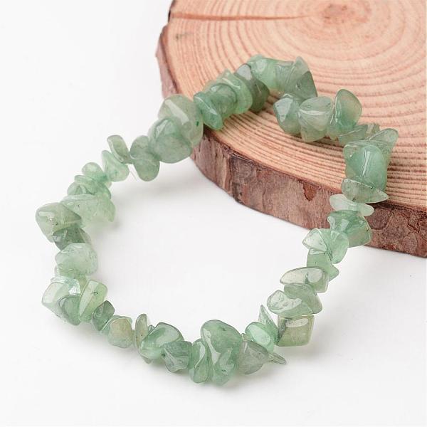 Natürliche Grüne Aventurin Chip Armbänder Perlen Stretch