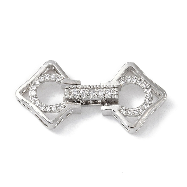 

PandaHall Rack Plating Brass Micro Pave Clear Cubic Zirconia Fold Over Clasps, Cadmium Free & Lead Free, Long-Lasting Plated, Platinum, 29mm...