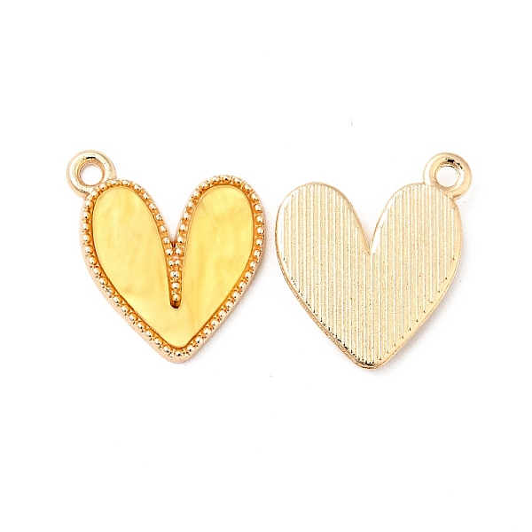 

PandaHall Acrylic Pendants, with Light Gold Plated Alloy Findings, Heart, Yellow, 18.5x16x3mm, Hole: 1.6mm Alloy+Acrylic Heart Yellow