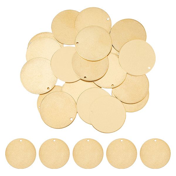 

PandaHall DICOSMETIC Brass Pendants, Stamping Blank Tag, Flat Round Charm, Raw(Unplated), 25x0.8mm, Hole: 1.4mm, 20pcs/box Brass Flat Round