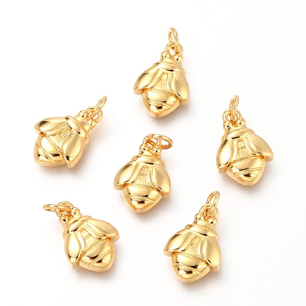 

PandaHall Brass Pendants, Bees, Real 18K Gold Plated, 12.6x8.5x2.6mm, Hole: 2.5mm Brass Bees