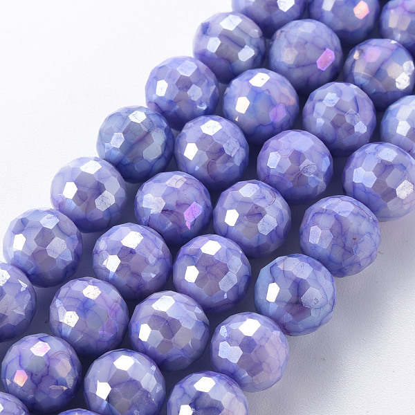 

PandaHall Opaque Baking Painted Glass Beads Strands, Faceted, Round, Mauve, 10x9.5mm, Hole: 1.2mm, about 38~40pcs/strand, 14.96 inch~15.75..., Purple