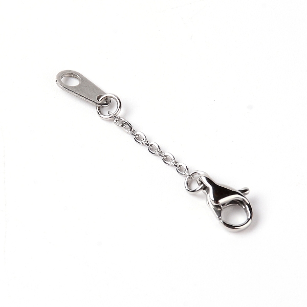 

PandaHall Stainless Steel Chain Extender, with Lobster Claw Clasps & Curb Chains, Stainless Steel Color, 35x1mm Stainless Steel