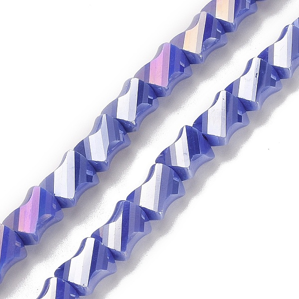

PandaHall Electroplated Glass Beads Strands, Half Rainbow Plated, Faceted Twist Rectangle, Slate Blue, 10x8x5mm, Hole: 1.2mm, about...
