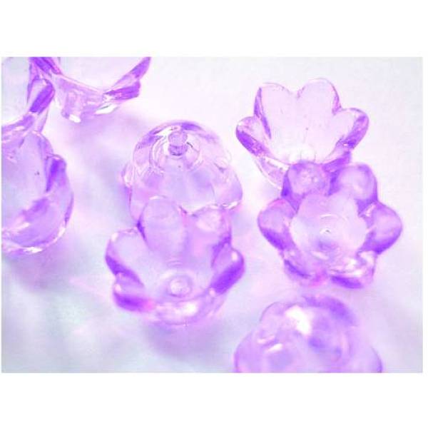 

PandaHall Transparent Acrylic Beads, Flower Cap, Purple, Dyed, about 10mm wide, 6mm thick, hole:1.5mm Acrylic Flower Purple