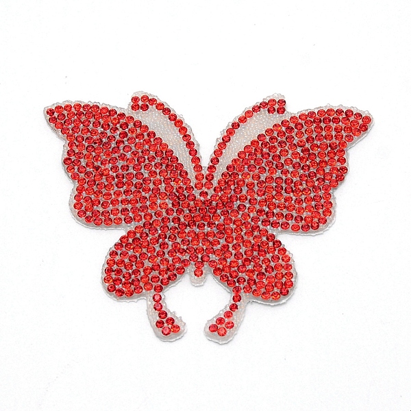 PandaHall Butterfly Glass Rhinestone Patches, Iron/Sew on Appliques, Costume Accessories, for Clothes, Bag Pants, Shoes, Cellphone Case...