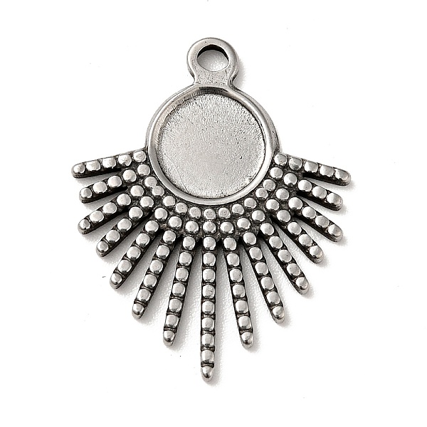 

PandaHall Tibetan Style 304 Stainless Steel Pendant Cabochon Settings, Sun, Antique Silver, Tray: 8mm, 26x20.5x1.5mm, Hole: 1.8mm 304...