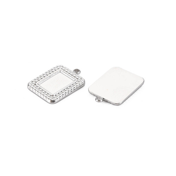 

PandaHall 304 Stainless Steel Pendant Enamel Settings, Rectangle, Stainless Steel Color, 17.5x12x1.5mm, Hole: 1.5mm 304 Stainless Steel...