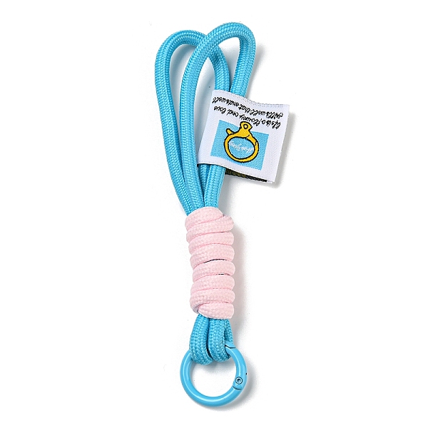 

PandaHall Polyester Keychains, with Zinc Alloy Ring, Deep Sky Blue, 14.2~15.8cm Alloy