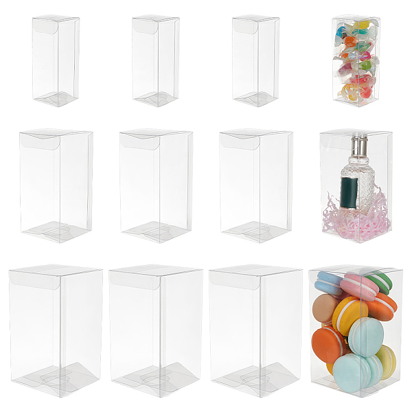 

PandaHall BENECREAT 30Pcs 3 Sizes Clear PVC Gift Boxes, 1.6x3.9/2.3x4.7/3x5.5 Inch Plastic Gifts Packaging Box, Waterproof Favor Box for...