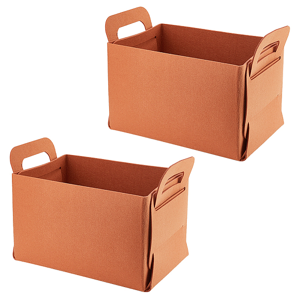 PandaHall Foldable Felt Basket Storage Box, for Storing Home Towel, Toy, Books, Rectangle, Chocolate, Finishde Product: 41x24x28cm Fibre...